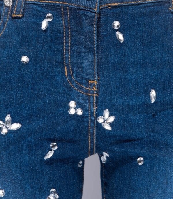 skinny jeans s kamienkami detail